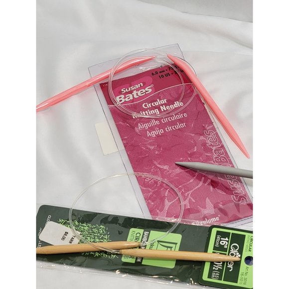 Lot of 3 Circular Knitting Needles, 16", Size 10.5 - Picture 3 of 4